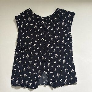 Abercrombie & Fitch Black/Yellow Floral Blouse